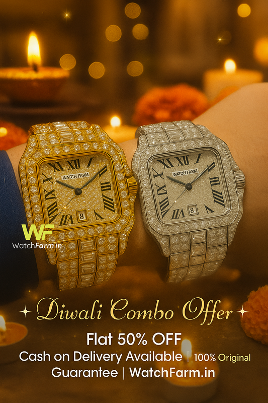 Diamond Watch Gold & Silver Combo-Pack of 2