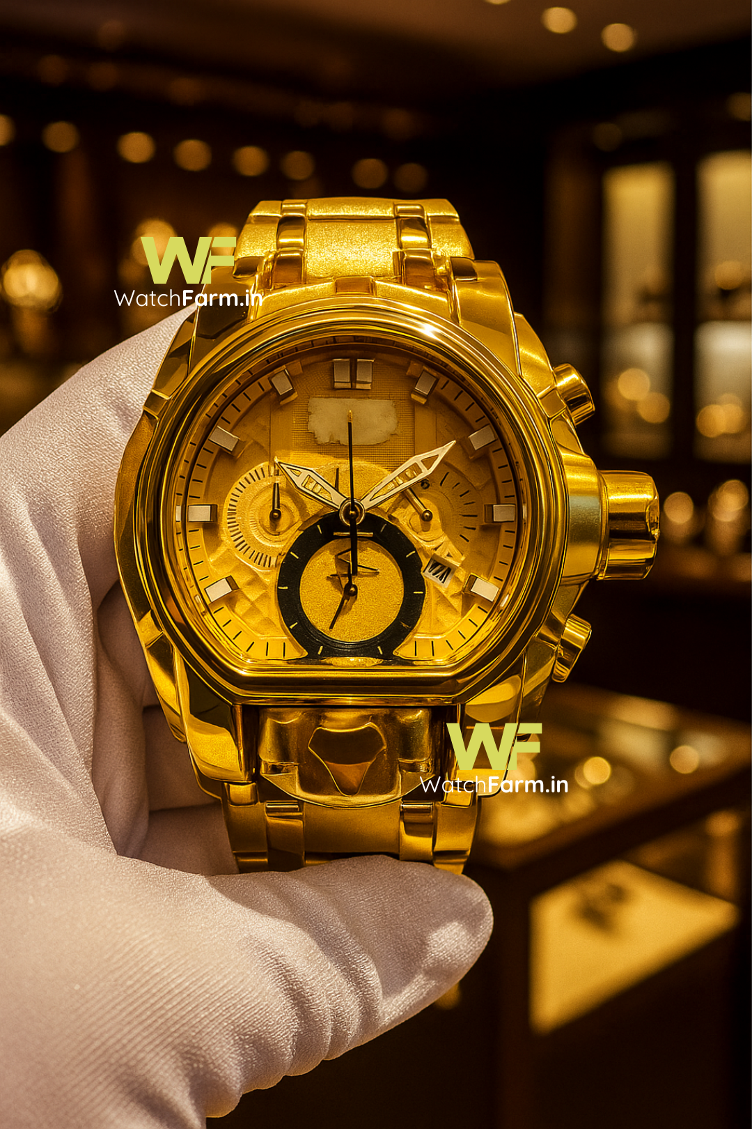 Gold D Swiss Watch (HEAVY QUALITY))