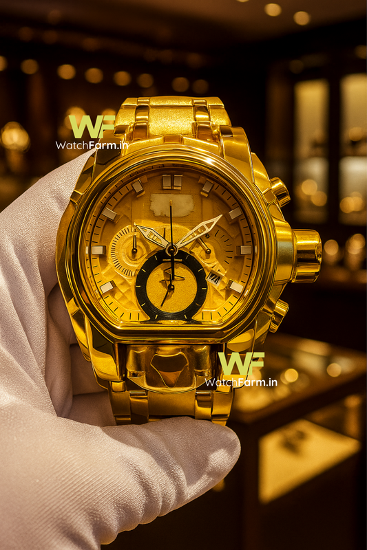 Gold D Swiss Watch (HEAVY QUALITY))