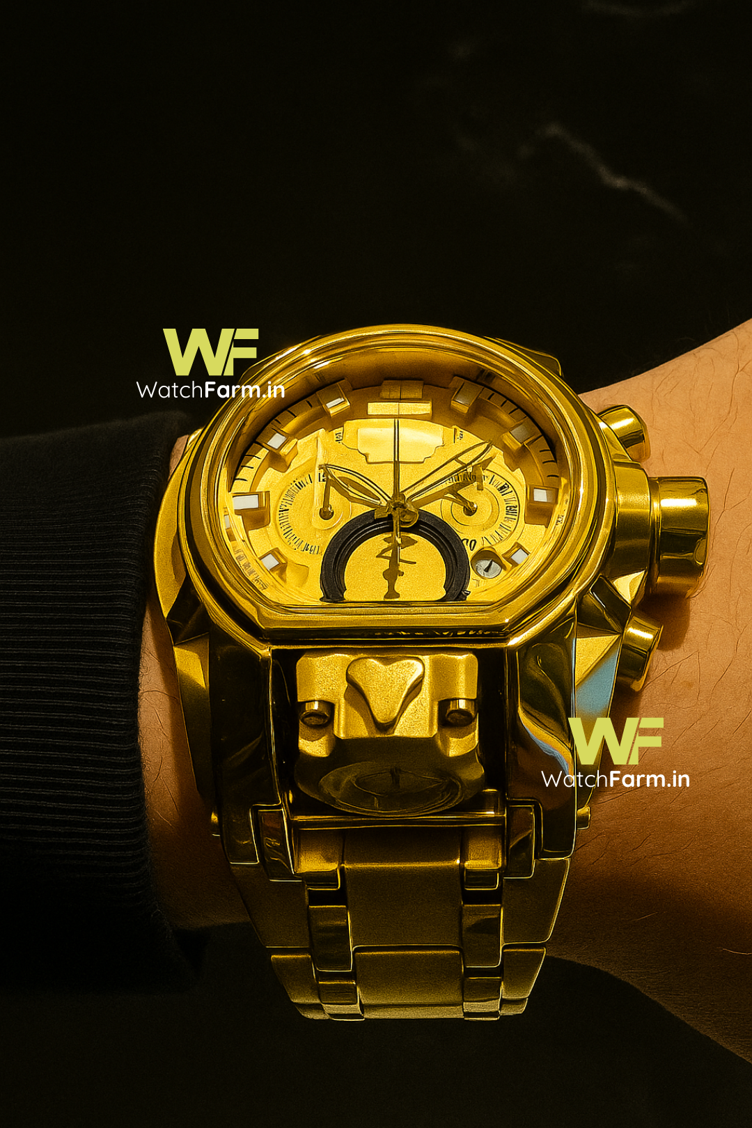 Gold D Swiss Watch (HEAVY QUALITY))