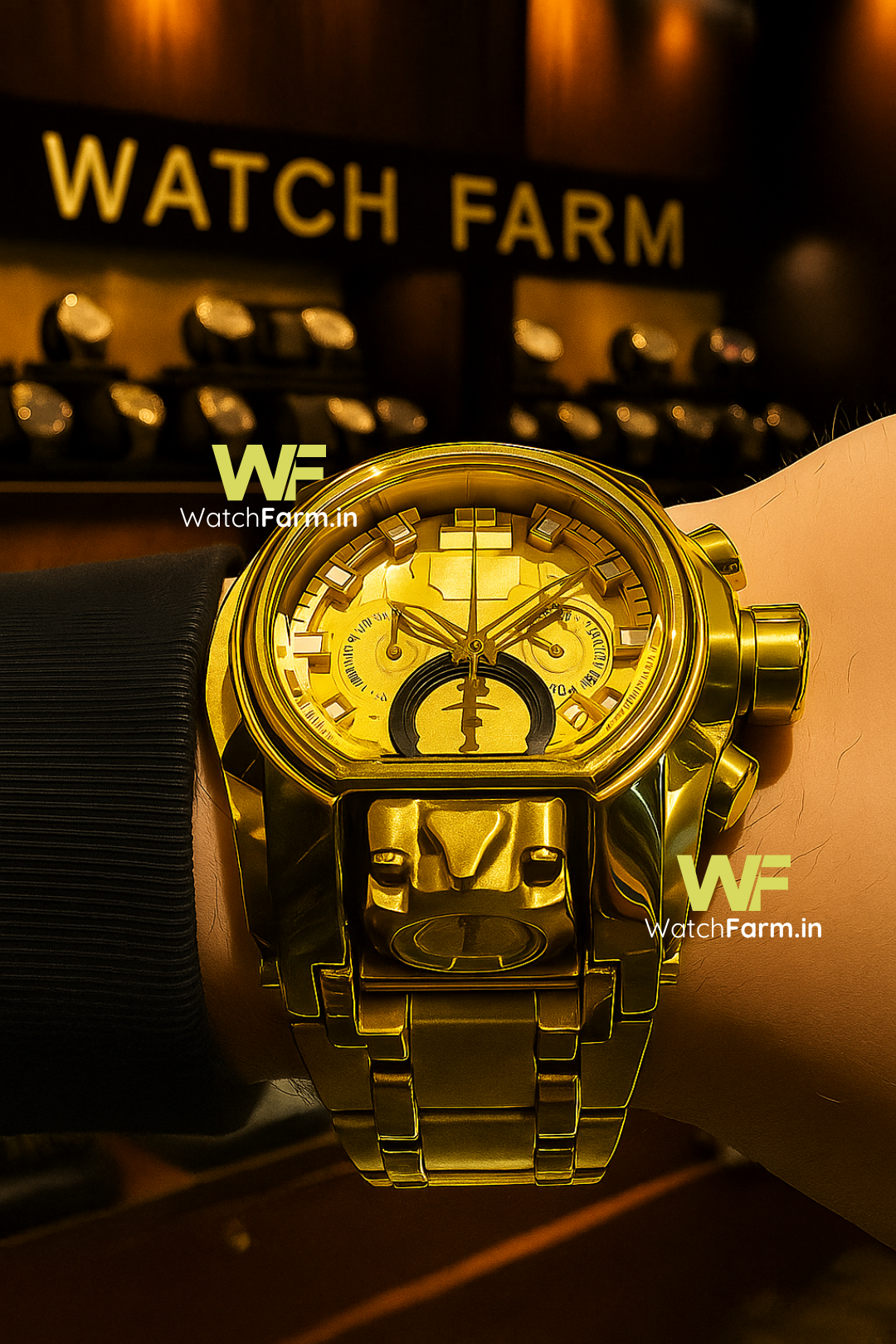 Gold D Swiss Watch (HEAVY QUALITY))