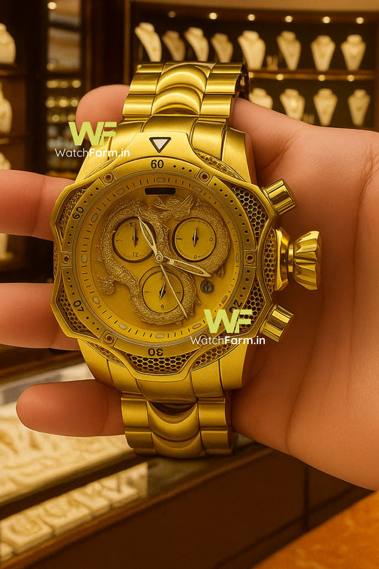 DRAGON GOLD WATCH (HEAVY QUALITY DUBAI IMPORTED (NEW ARRIVAL)