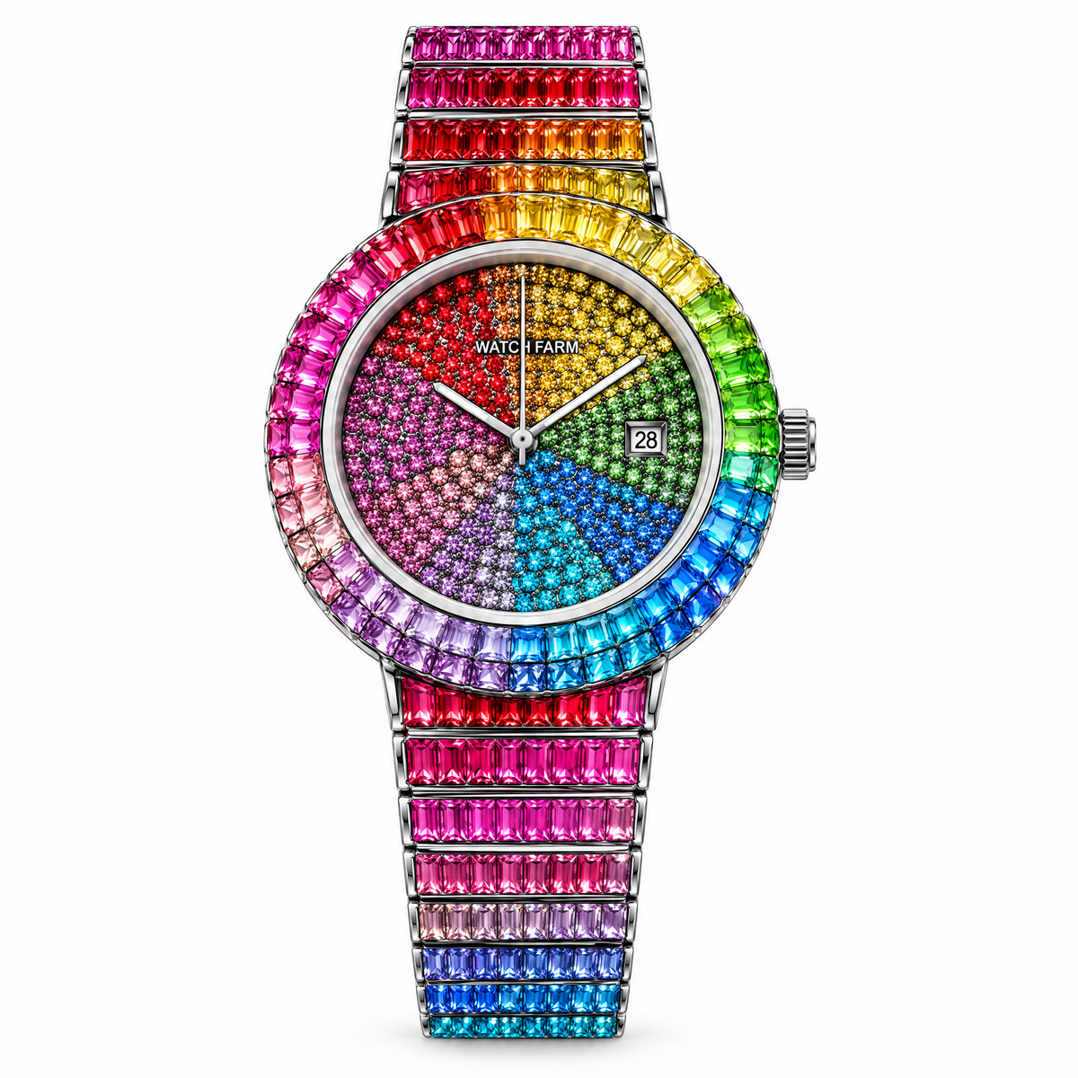WatchFarm Rainbow Supreme Diamond Watch — front hero