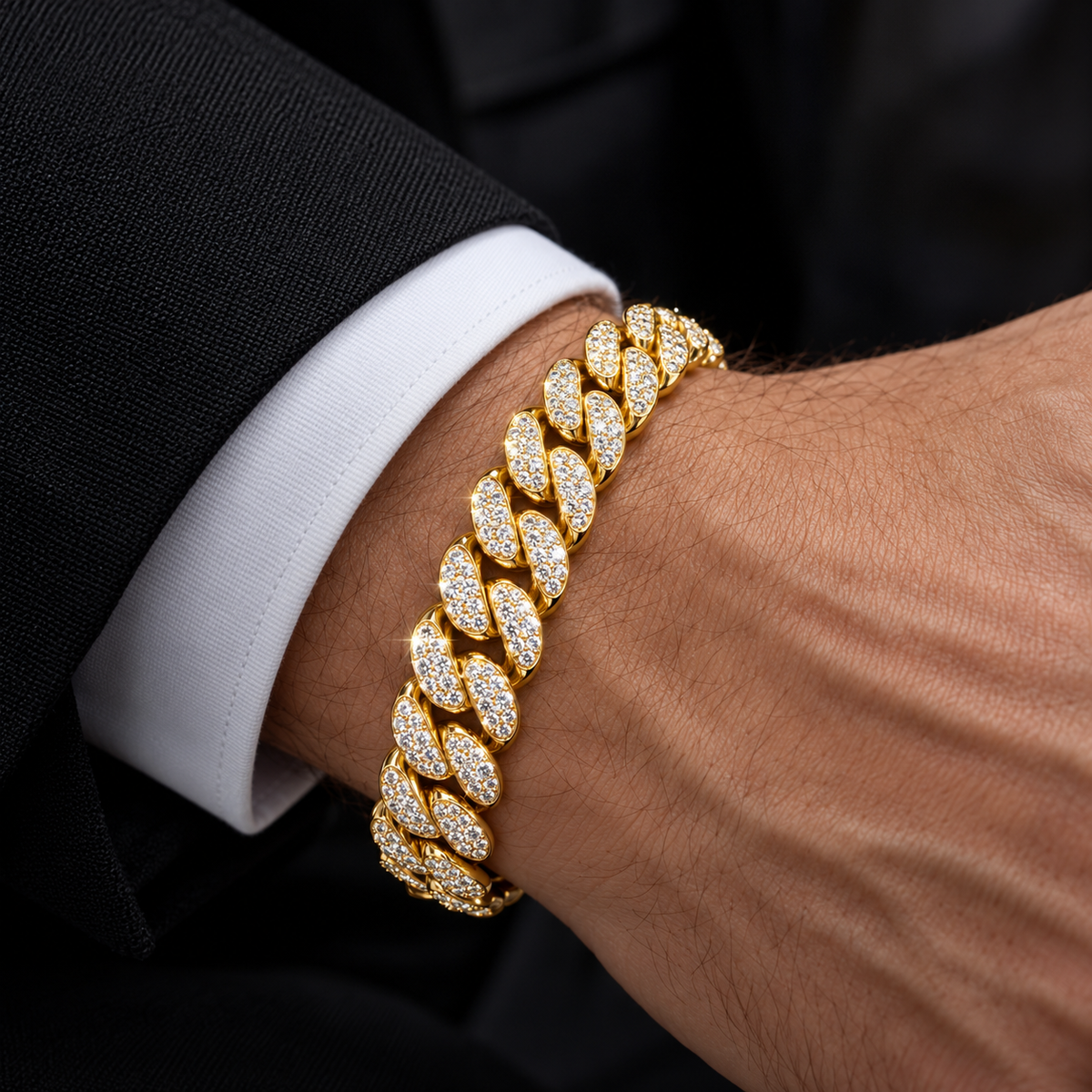 WatchFarm Iced Diamond Cuban Bracelet 16mm – Exclusive Edition