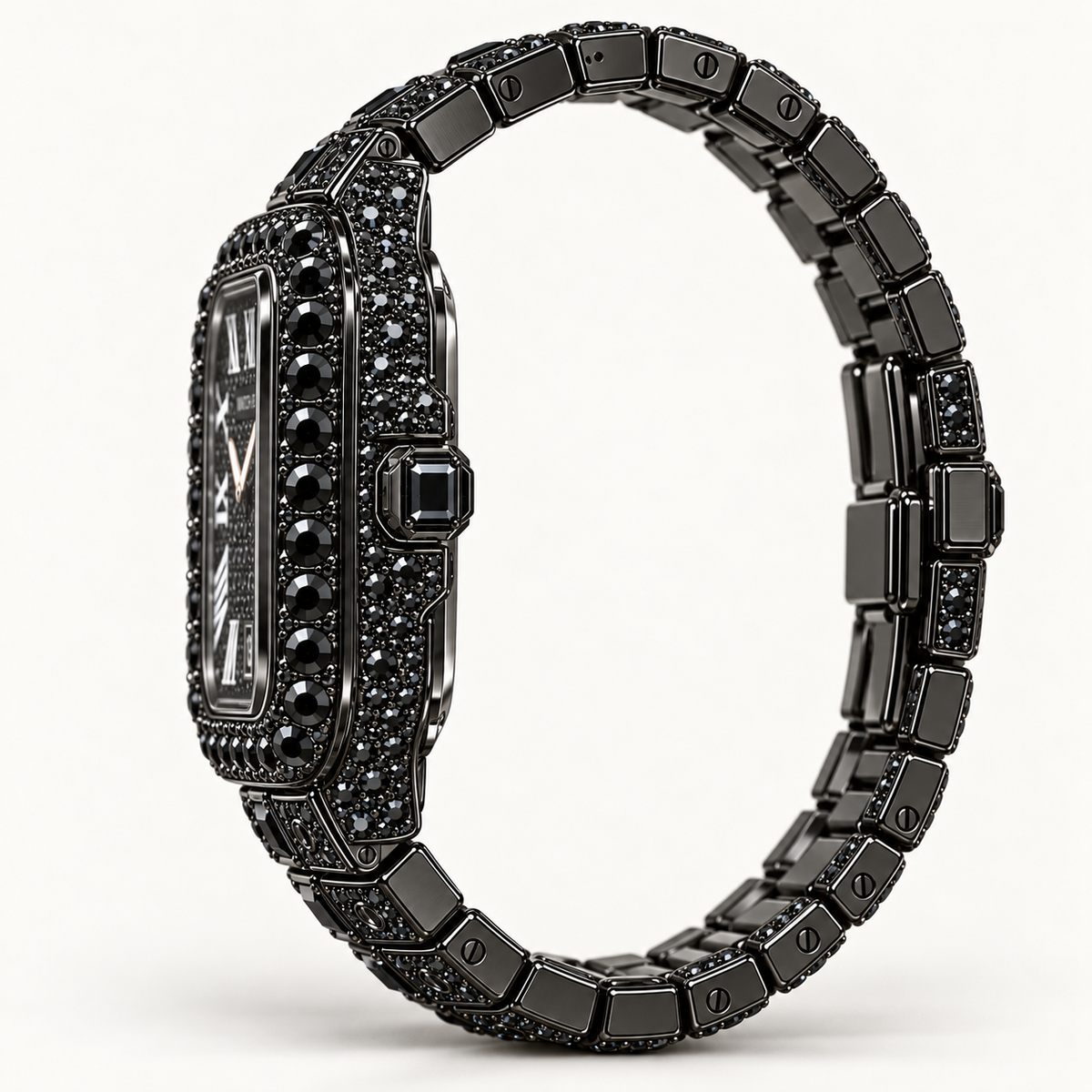WatchFarm Black Onyx Diamond Watch – side profile