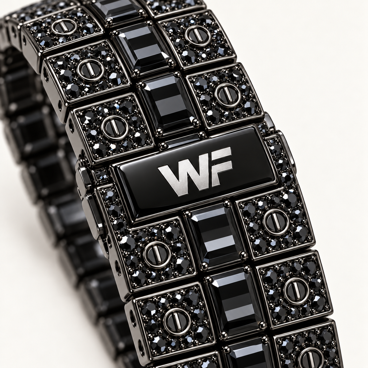 WatchFarm Black Onyx Diamond Watch – WF engraved clasp