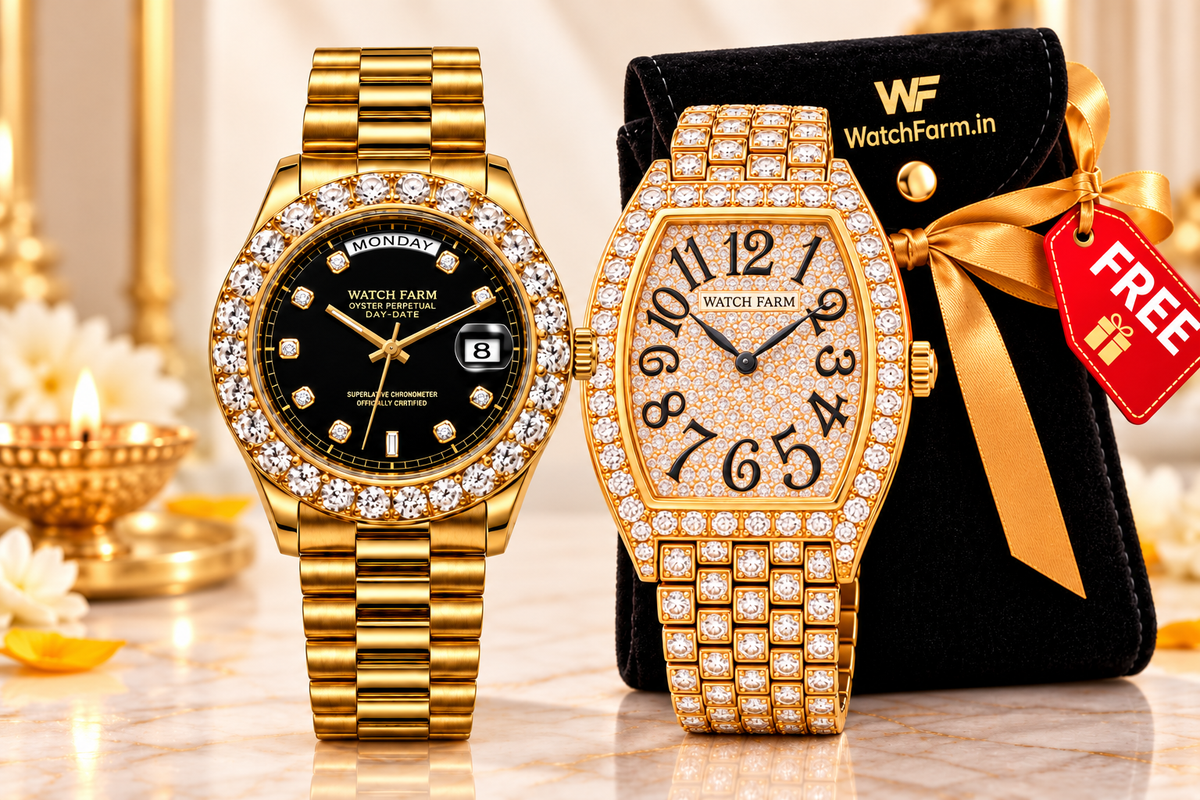 Diwali Combo – Royal Day-Date Automatic + Gold Diamond Tonneau FREE