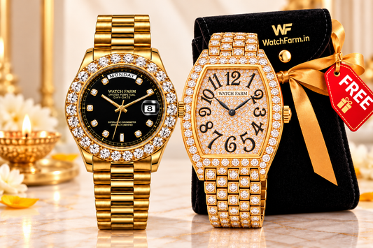 Diwali Combo – Royal Day-Date Automatic + Gold Diamond Tonneau FREE