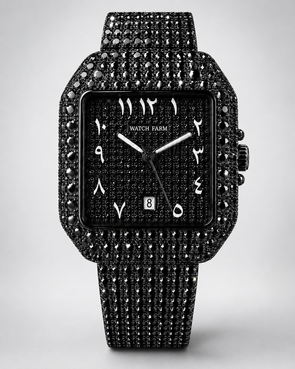 WatchFarm Blackout Arabic Diamond Watch – Exclusive Sheikh Edition