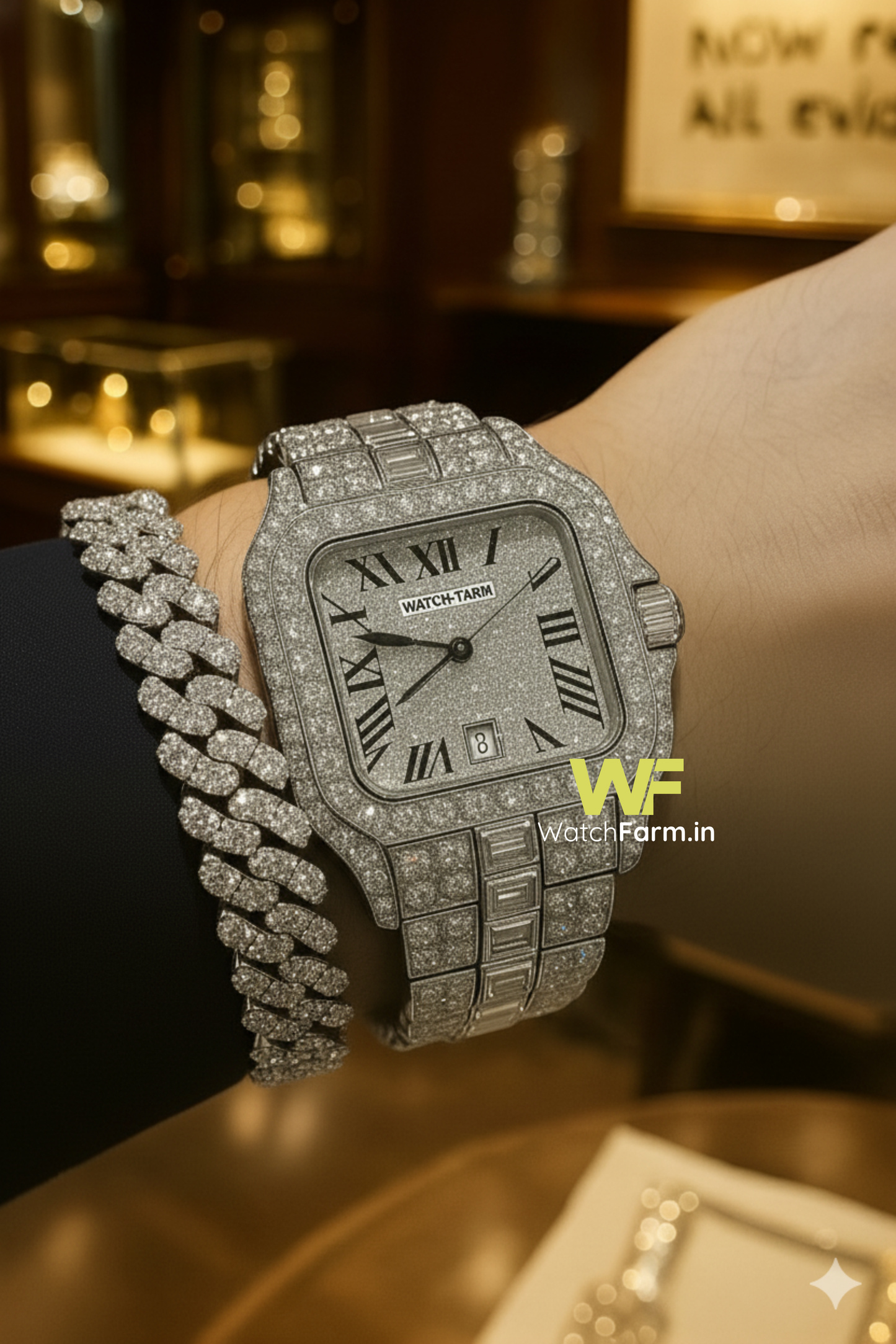 Watch Farm Silver Dubai Imported Combo (Watch+Bracelet)
