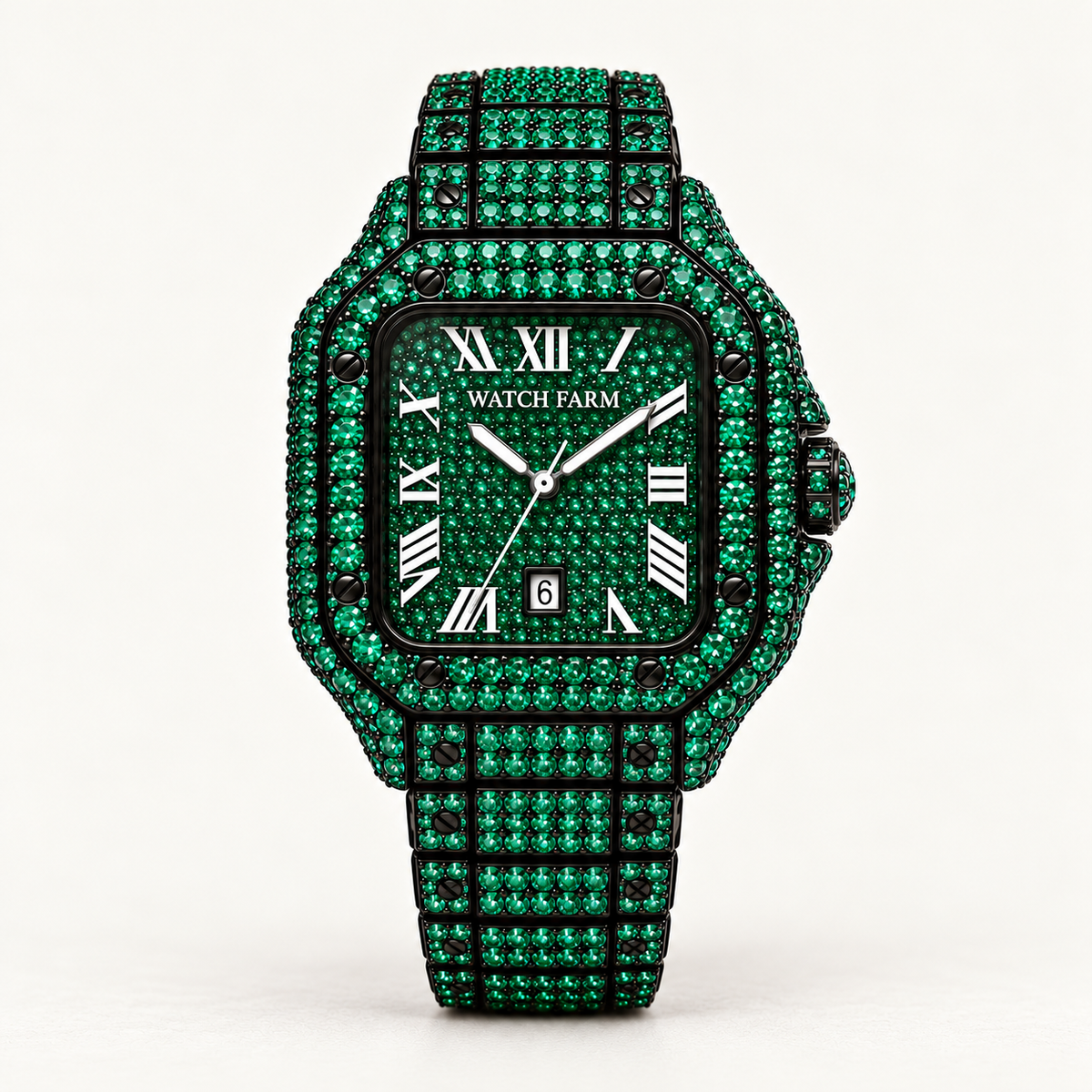 Green Diamond Roman Numeral Watch – FREE