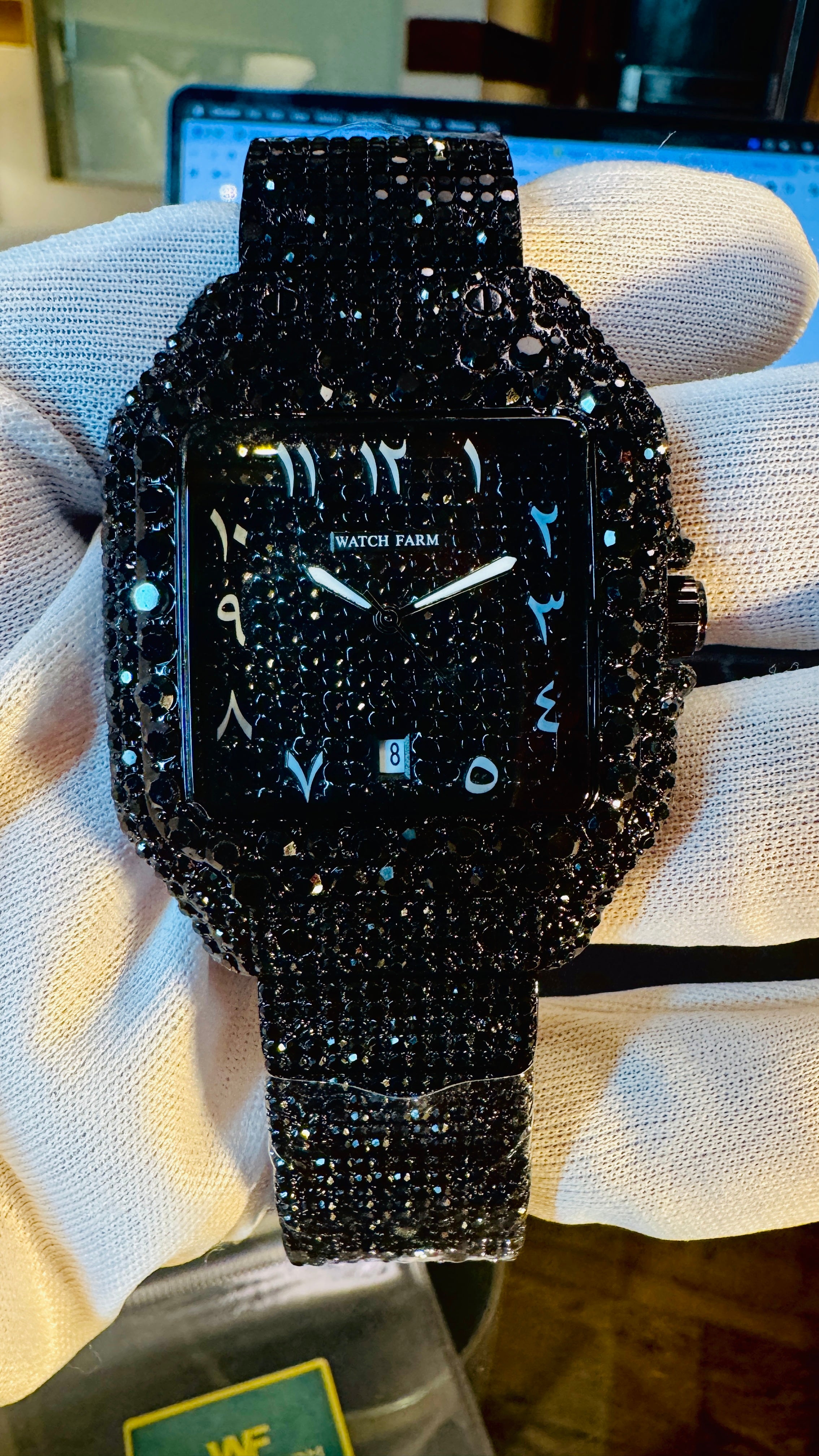 WatchFarm Blackout Arabic Diamond Watch – Exclusive Sheikh Edition ...