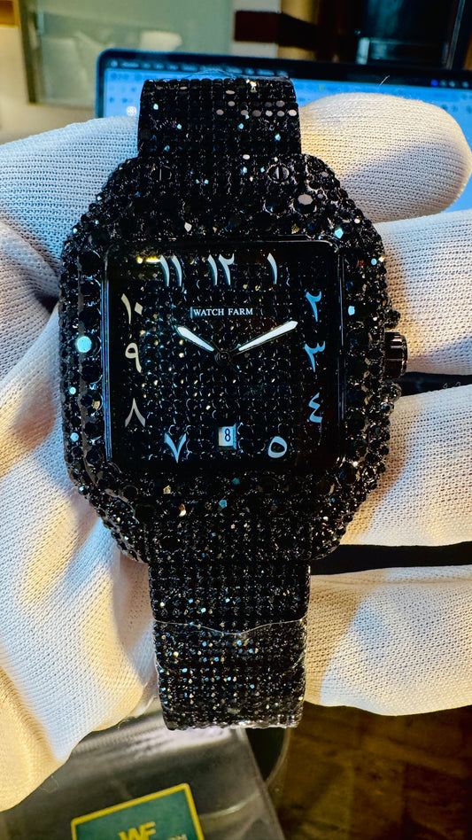 WatchFarm Blackout Arabic Diamond Watch – Exclusive Sheikh Edition