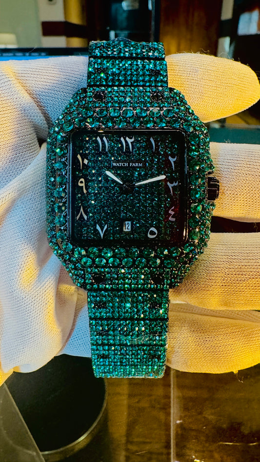 WatchFarm Emerald Mirage Arabic Diamond Watch – Exclusive Sheikh Edition