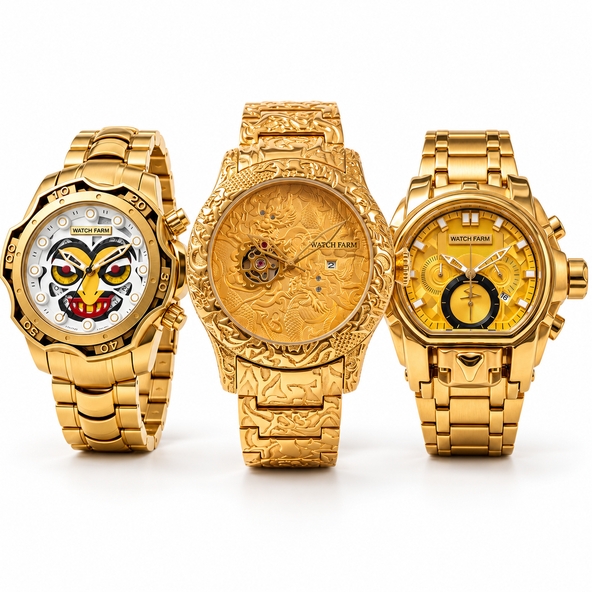 Gold Heavy Watch Combo