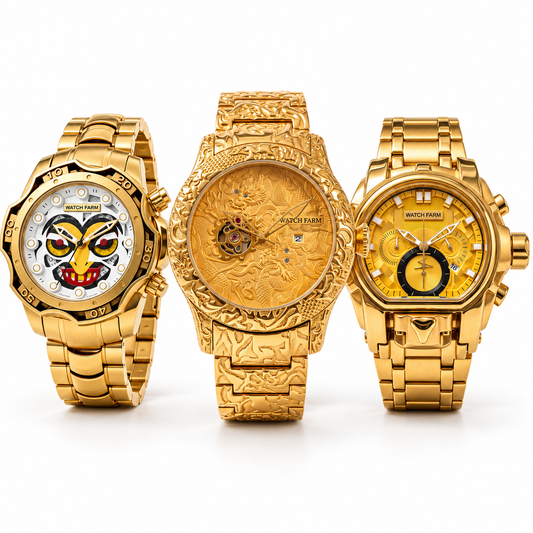 Gold Heavy Watch Combo
