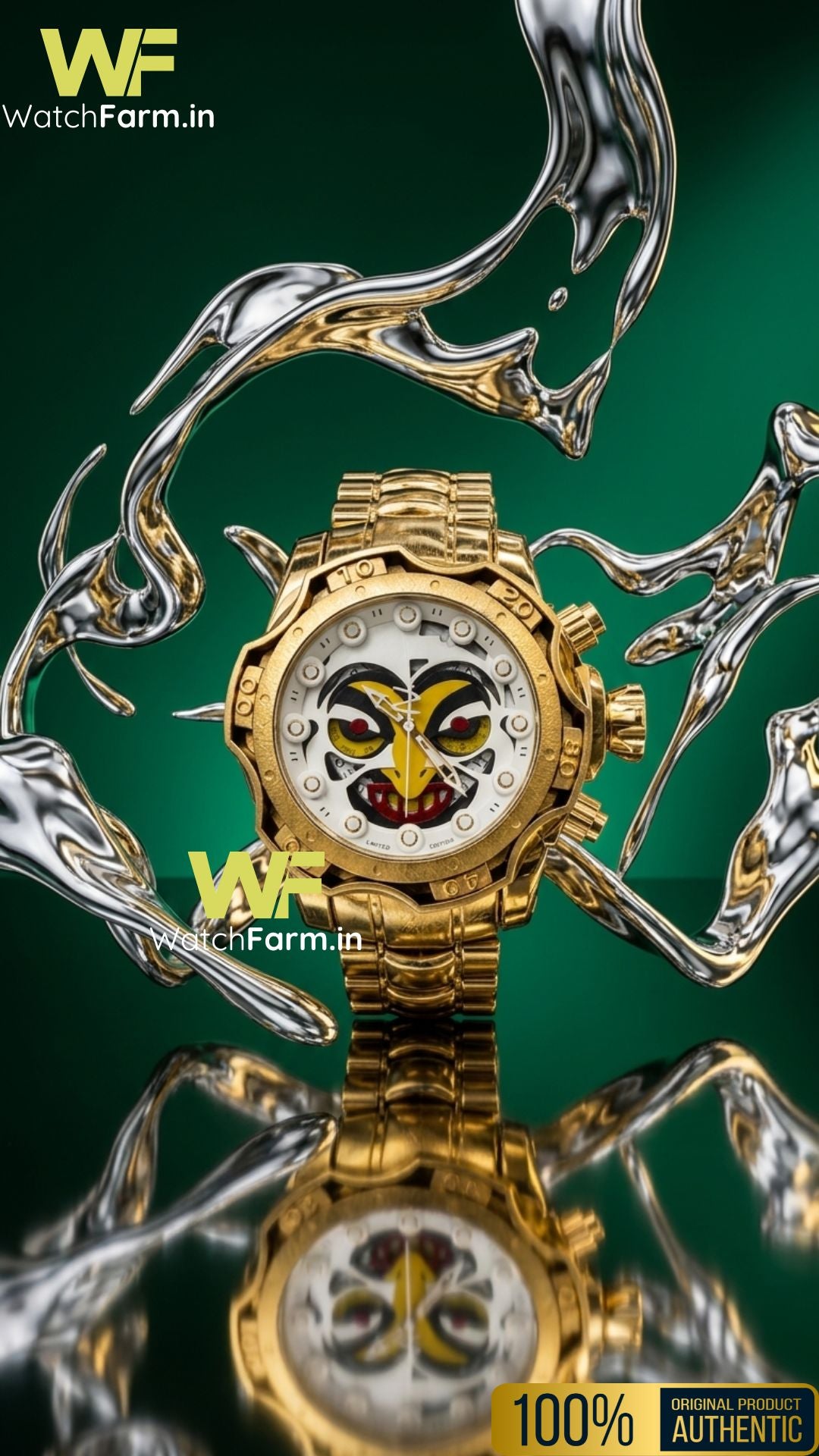 Watch Farm Reserve Venom Gold Plated  52mm Swiss Mvt Watch
