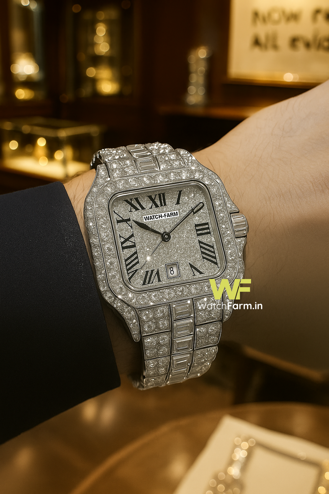 Hand Crafted Ultra Luxury Silver  Diamond Watch
