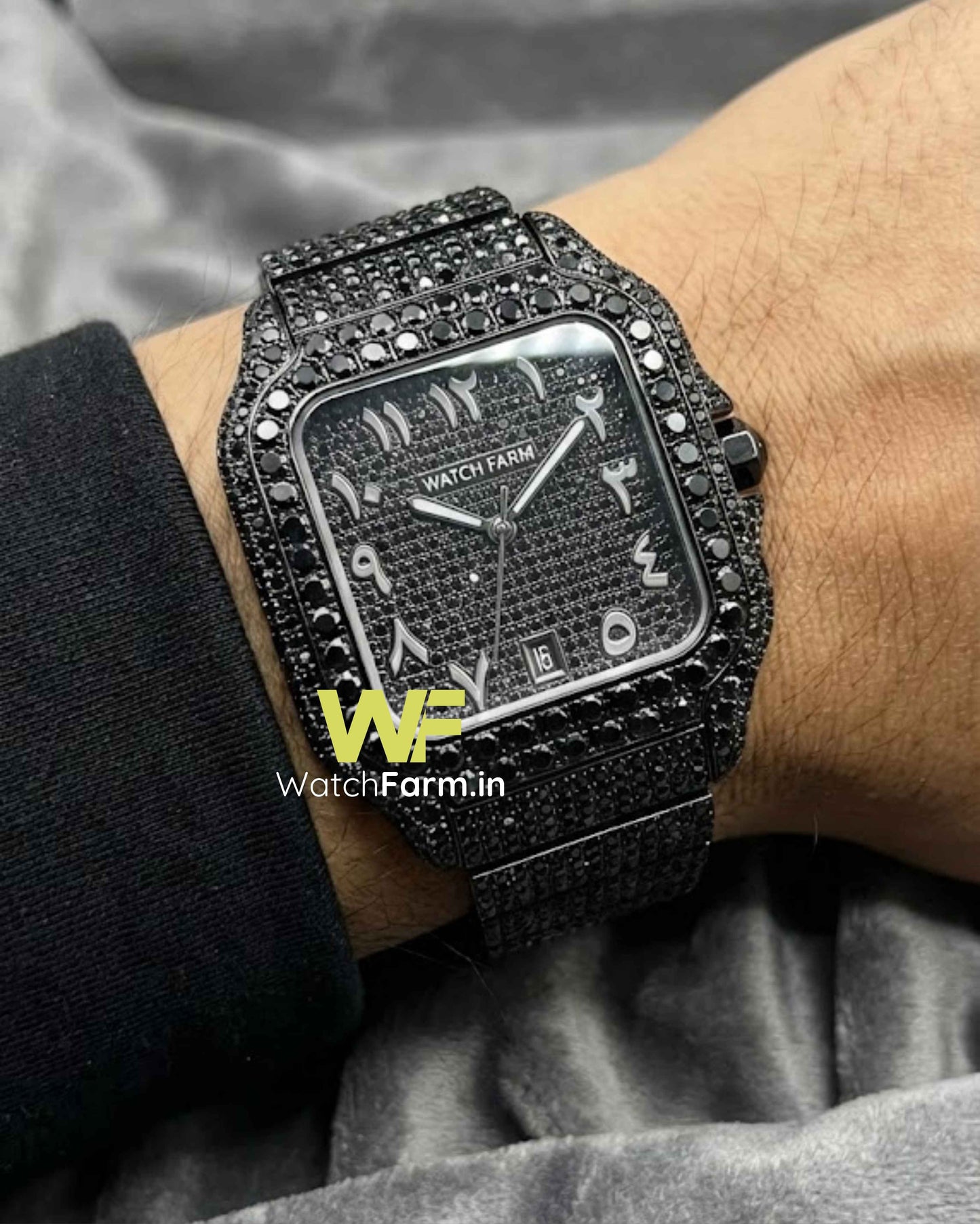 WatchFarm Blackout Arabic Diamond Watch – Exclusive Sheikh Edition