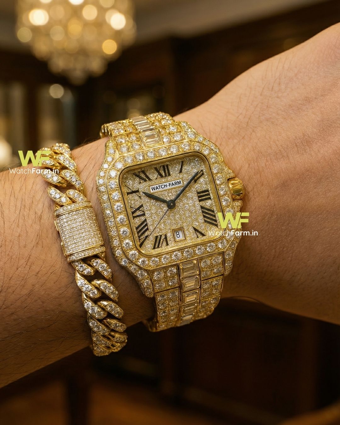 Watch Farm Gold Dubai Imported Combo (Watch+Bracelet)