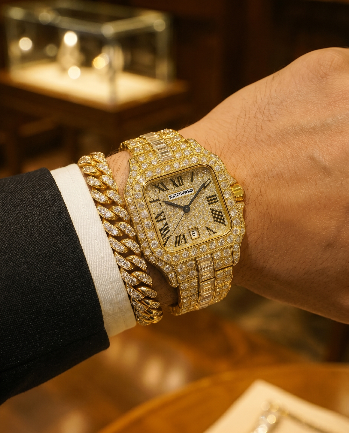 Watch Farm Gold Dubai Imported Combo (Watch+Bracelet)
