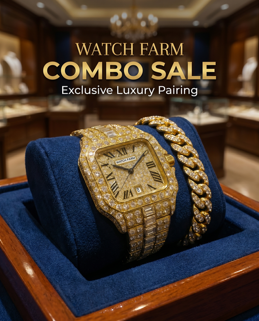 Watch Farm Gold Dubai Imported Combo (Watch+Bracelet)