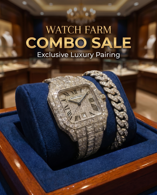 Watch Farm Silver Dubai Imported Combo (Watch+Bracelet)