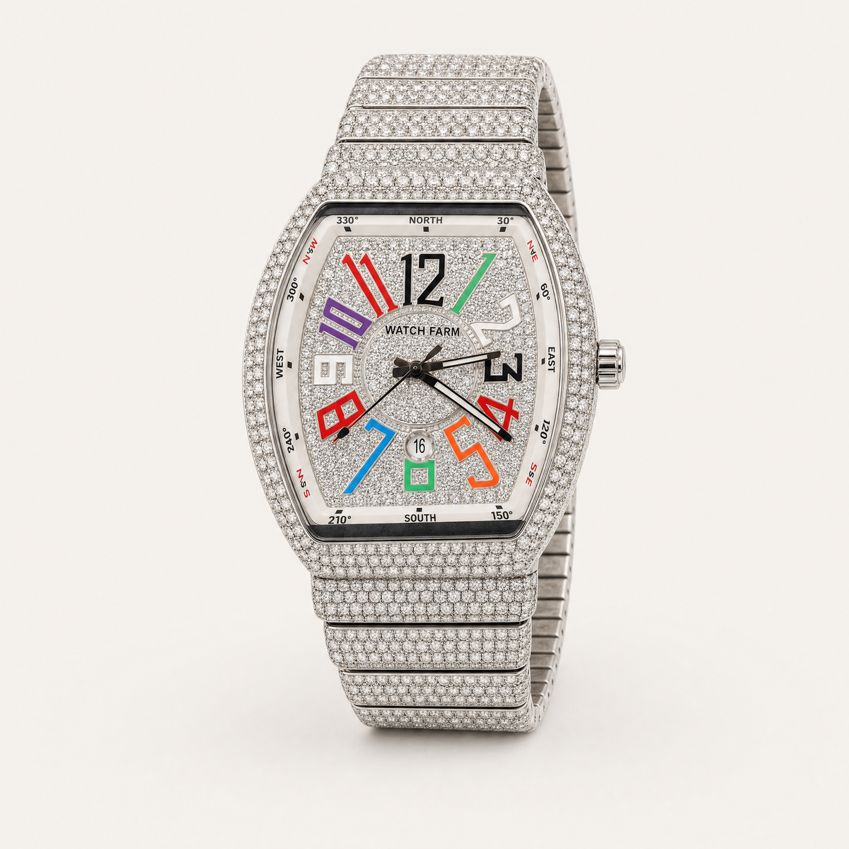 Silver Diamond Tonneau Watch – FREE in Diwali combo